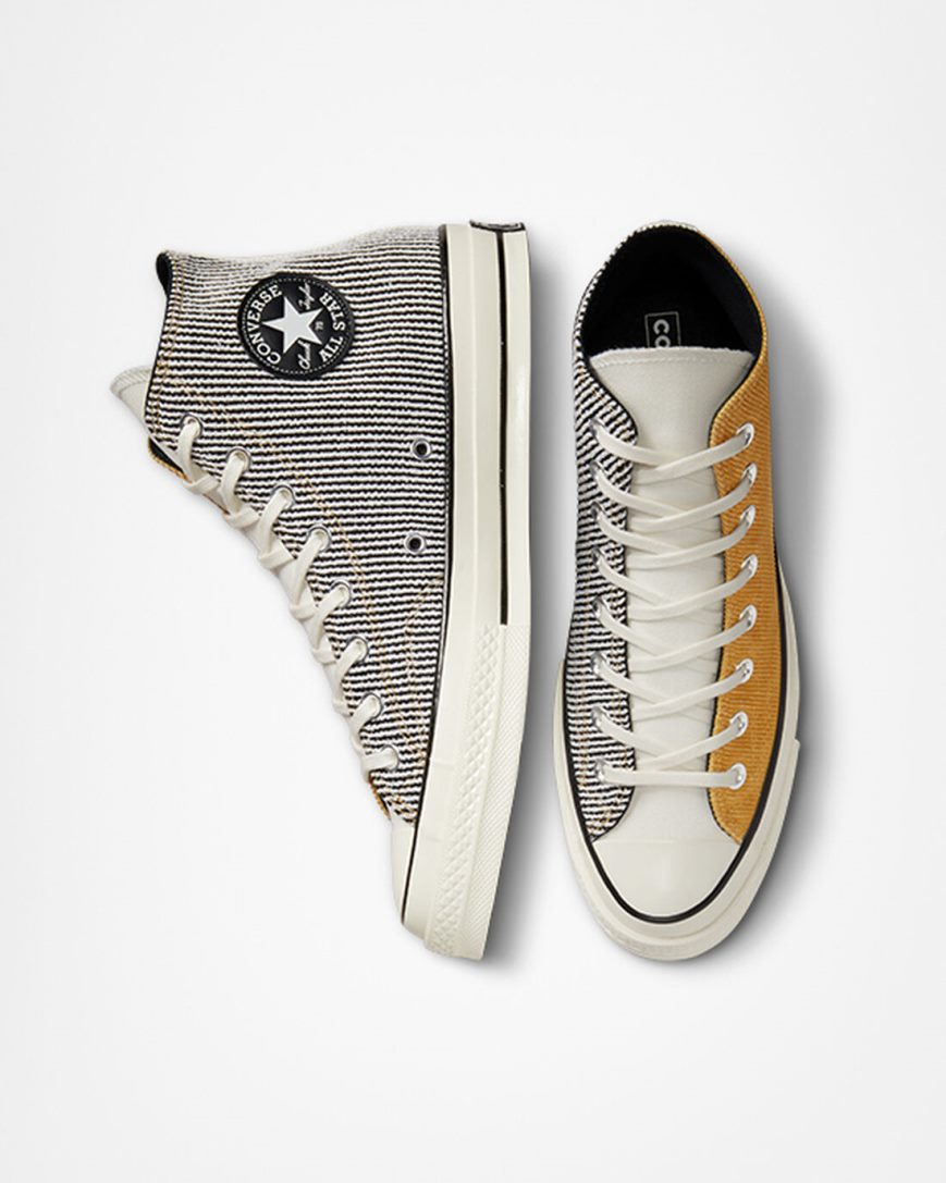 Dámské Boty Vysoké Converse Chuck 70 Textured Tri-Panel Oranžové Černé | CZ YLAJ18